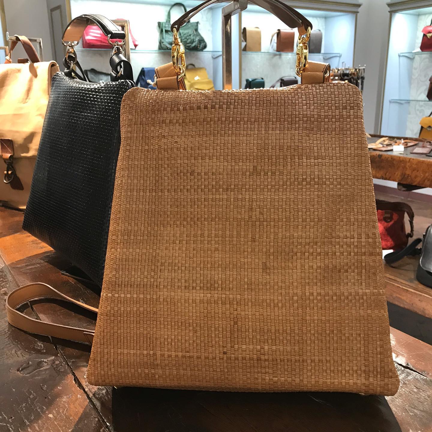 Braided leather bags, pieces of art