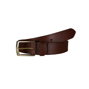 Brown Smooth Vegetable Tanned Leather Belt (Width 35 mm - 1 ½")