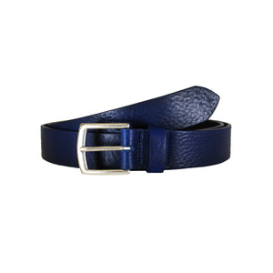 Blue Rugged Vegetable Tanned Leather Belt (Width 35 mm - 1 ½")