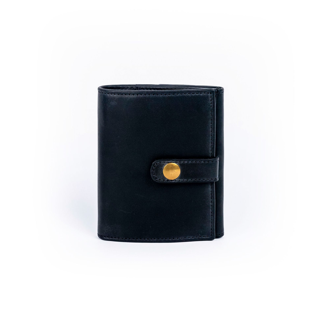 PORTAFOGLIO - DONNA - LIBRO BOTTONE - NERO - FRONTE.webp