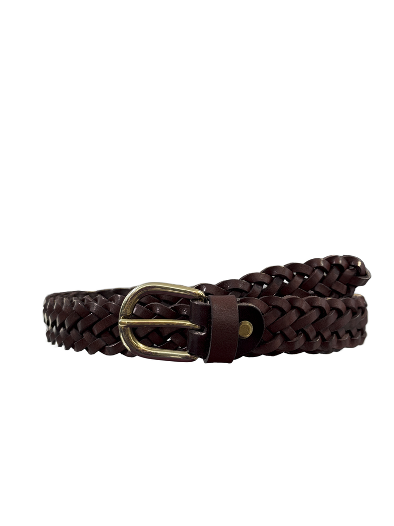 Belt Ø25 Braided Dark Brown